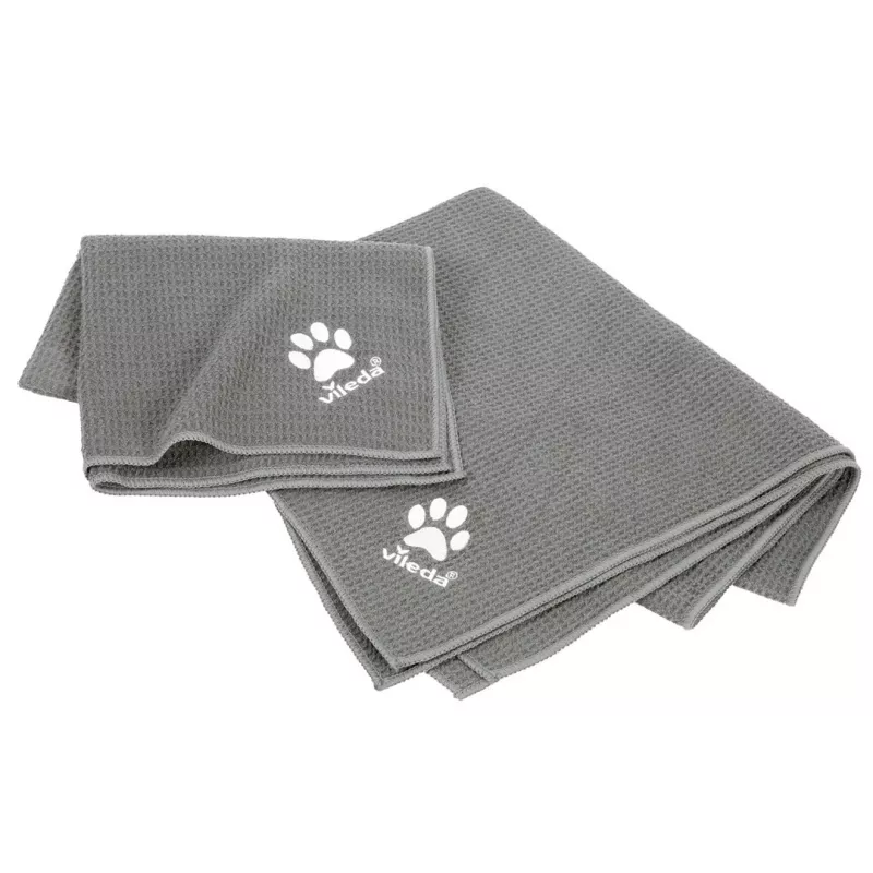 Asciugamano in microfibra VILEDA 172651 per gatti e cani, grigio, 650×1000 mm, poliammide