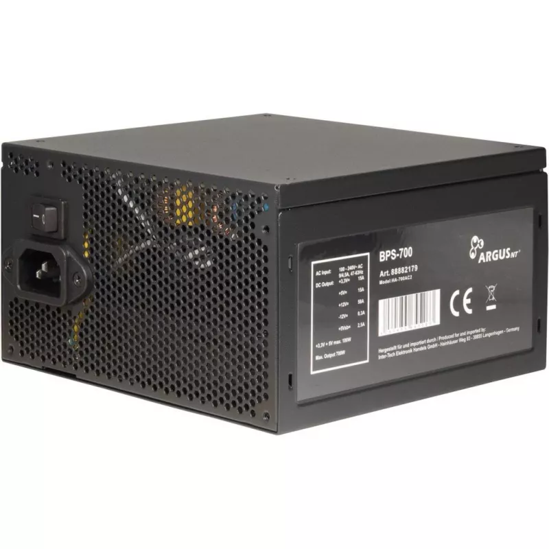 INTER-TECH ArgusNT BPS-700 alimentatore ventola 120mm Active PFC 6xSATA 4x PCI-E 6+2 2x 4+4pin 80+ Bronze 230V EU (88882179)