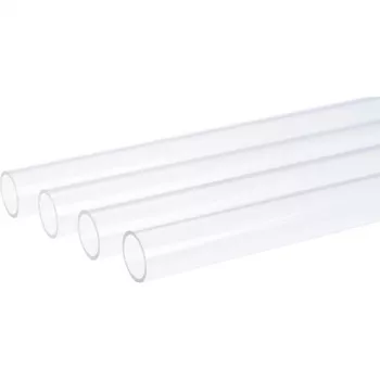 HardTube 12/10mm acrilico (PMMA) trasparente 60cm, tubo trasparente, set da 4
