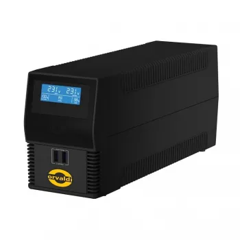 UPS ORVALDI I650 0,6 kVA (360 W) con display LCD e USB, 4 uscite IEC