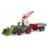Trattore giocattolo BRUDER Fendt Vario 211 con caricatore frontale e rimorchio laterale