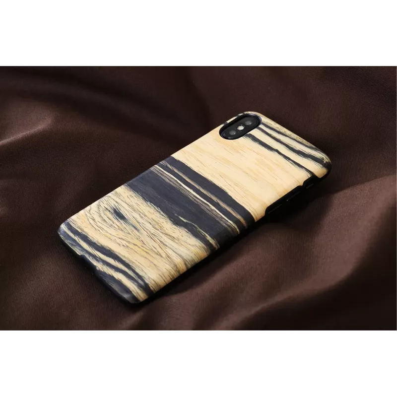 Custodia per smartphone man and wood per iPhone X/XS – ebano bianco nero