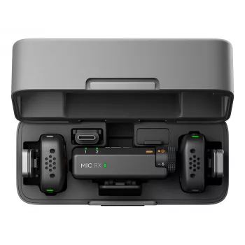 DJI Mic Mini (2 TX + 1 RX + custodia di ricarica) kit microfono wireless - grigio scuro