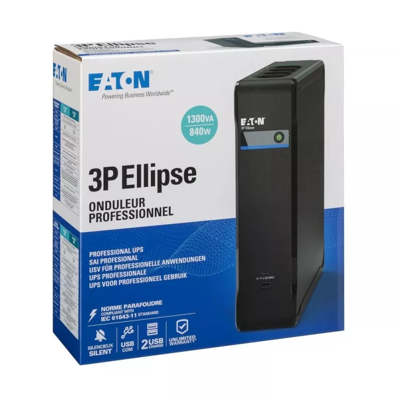 Eaton 3P Ellipse UPS gruppo di continuità Standby Offline 1,3 kVA 840 W 8 uscite AC