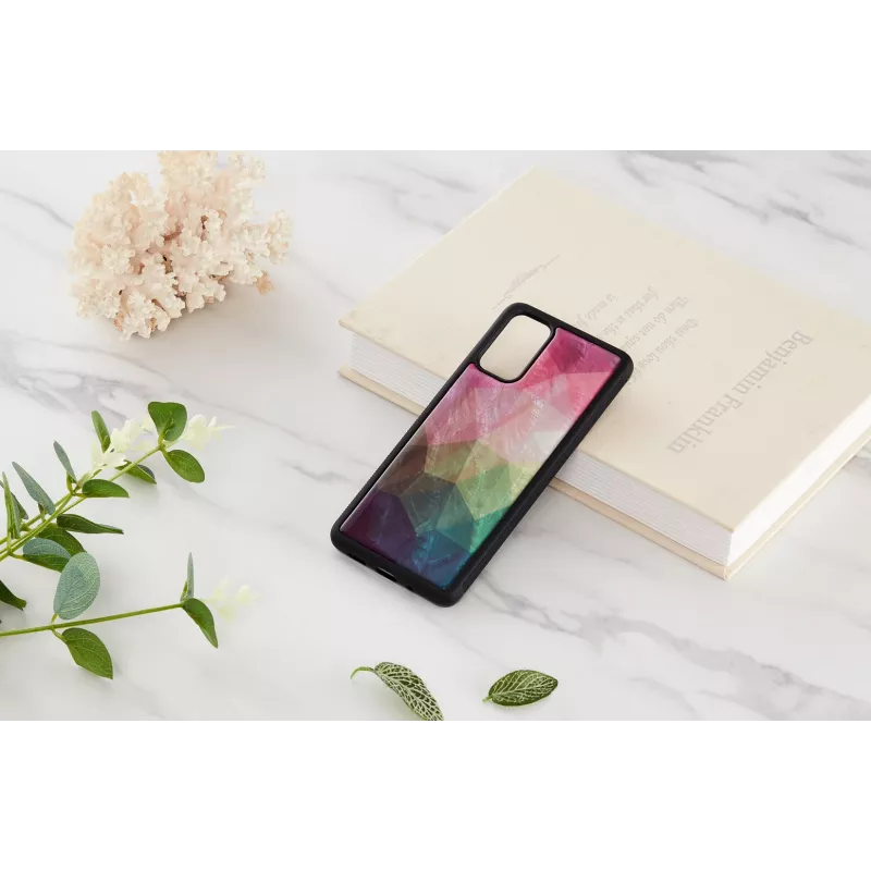 Custodia per cellulare iKins per Samsung Galaxy S20+ — design fiori d'acqua, nero