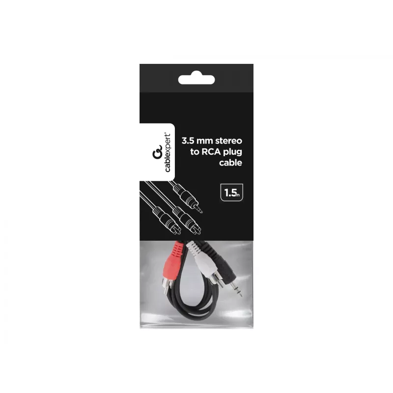 Gembird 1,5 m - 3,5 mm/2xRCA - M/M 1,5 m 3,5 mm 2 x RCA nero - rosso - bianco (CCA-458)