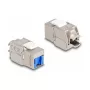 Modulo keystone DeLOCK RJ45 femmina su LSA Cat.6A senza utensili con cappuccio parapolvere blu