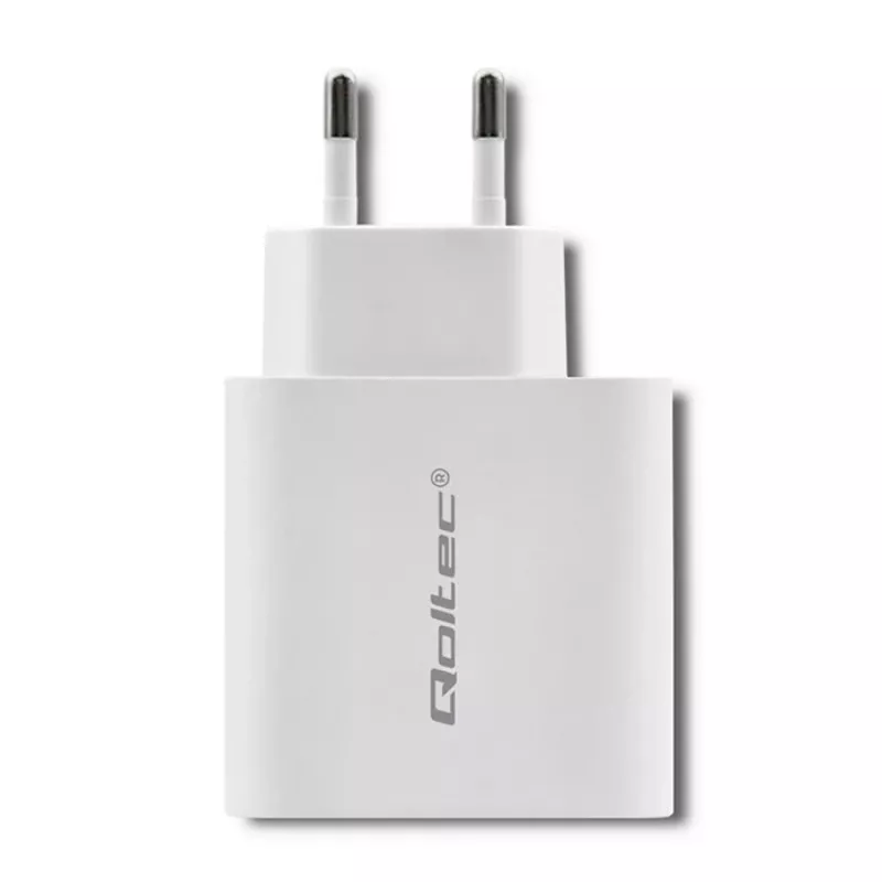 Qoltec 51718 caricabatterie | 45W | 5-20V | 2,4-3A | USB Type-C PD | USB | bianco