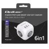 Power Cube QOLTEC 52547 ciabatta 3×prese AC, 2×USB-A, 1×USB-C PD 20W