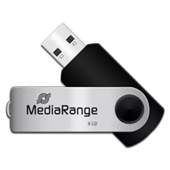 MediaRange MR908NTRL Chiavetta USB 8 GB USB Type-A 2.0 Nero - Argento (MR908NTRL)