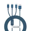 Cavo USB 3in1 Baseus Superior Series, USB a Micro-USB / USB-C / Lightning, 3,5 A, 1,5 m (blu)