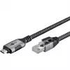 Goobay 70753 cavo USB-C a RJ45 Ethernet CAT 6 per connessione internet cablata stabile con router/modem/switch di rete/sostituisce adattatore USB a RJ45 / 1
