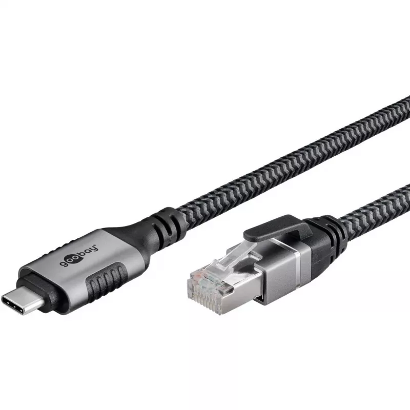 Goobay 70753 cavo USB-C a RJ45 Ethernet CAT 6 per connessione internet cablata stabile con router/modem/switch di rete/sostituisce adattatore USB a RJ45 / 1