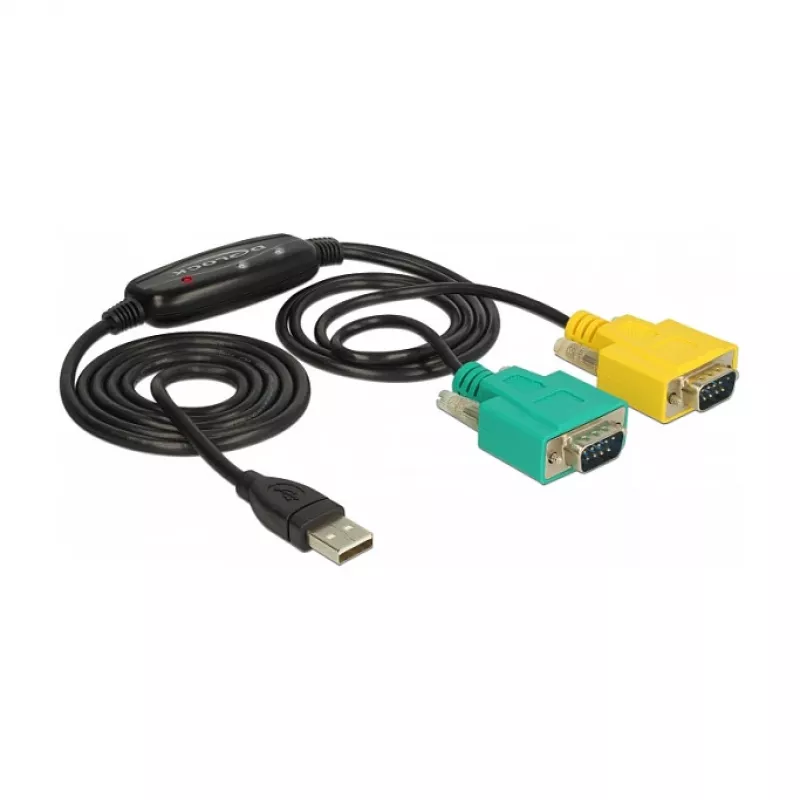 Cavo seriale DeLOCK 63466 USB Type-A DB-9 1,5 m nero verde giallo