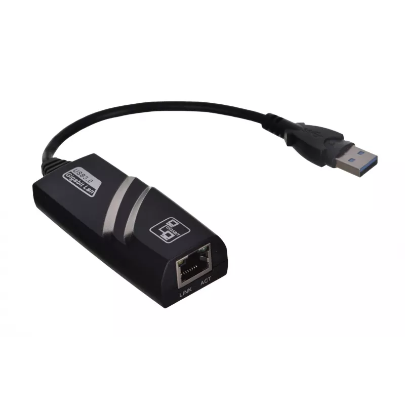 Adattatore Akyga AK-AD-31 USB 3.0 a Gigabit Ethernet, RJ45, cavo 15 cm, nero