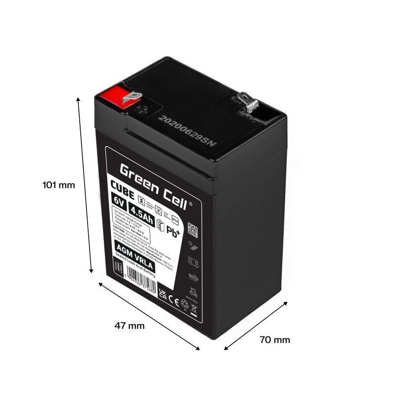 Batteria AGM VRLA 6V 4,5Ah IP54