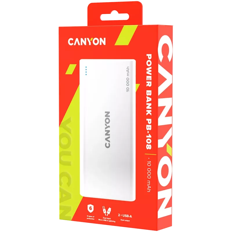 CANYON Powerbank PB-108 10000 mAh bianco