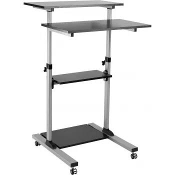 ROLINE postazione di lavoro PC in piedi - supporto per monitor LCD / tastiera / mouse / CPU / stampante - plastica, metallo - grigio, nero (17.02.1547)