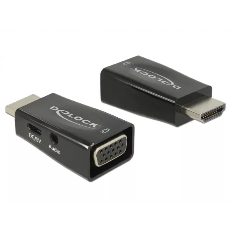 Adattatore DeLOCK 65901 HDMI A su VGA & 3,5 mm audio nero