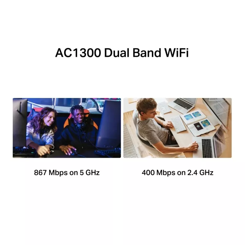 Mercusys MA30H adattatore Wi-Fi USB AC1300 High Gain dual-band, nero