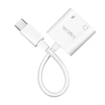 LogiLink Adattatore audio USB-C USB-C/M a 2x USB-C/F 60W PD bianco