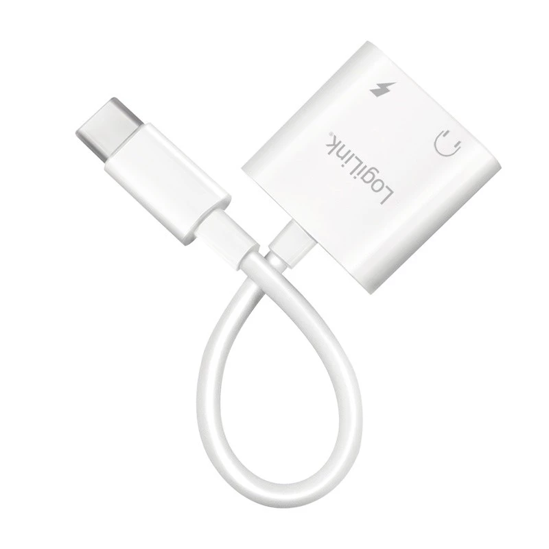 LogiLink Adattatore audio USB-C USB-C/M a 2x USB-C/F 60W PD bianco