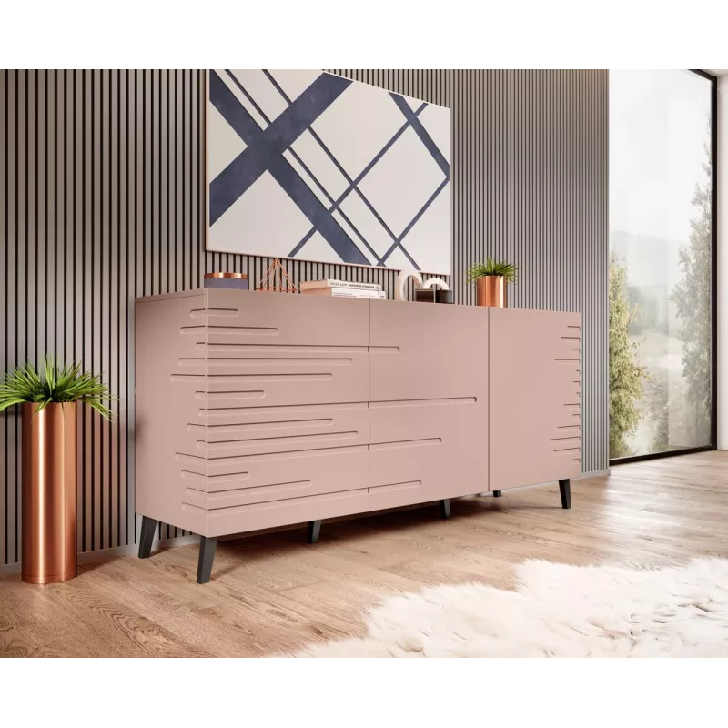 Cassettiera cama meble Cama Nova 155 × 40 × 72 cm, rosa opaco, struttura in MDF