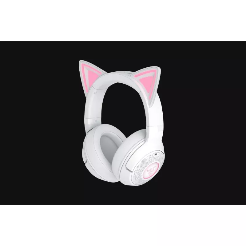 Cuffie da gaming wireless Razer Kraken Kitty V2 BT bianco con Bluetooth, THX Spatial Audio, illuminazione RGB