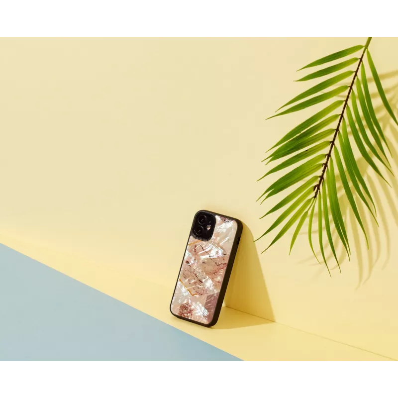 Custodia iKins per Apple iPhone 12 mini — motivo marmo rosa, slim fit