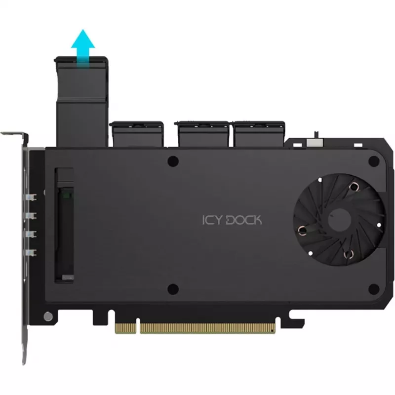 Scheda adattatore per telaio mobile icy dock MB204MP-1B — telaio mobile hot-swap per 4 × M.2 NVMe SSD