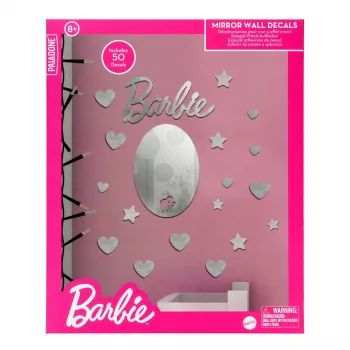 Adesivi da parete a specchio Paladone PP13751BR design Barbie – adesivo decorativo adesivo in pellicola a specchio