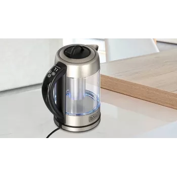 Bollitore Black & Decker 1,7 L 2200 W nero acciaio inox trasparente