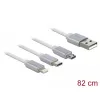 Cavo USB DeLOCK 85850 0,98 m USB 2.0 USB A USB C/Micro-USB B/Lightning
