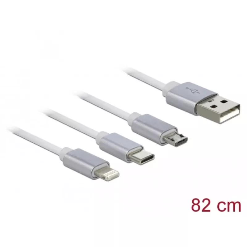 Cavo USB DeLOCK 85850 0,98 m USB 2.0 USB A USB C/Micro-USB B/Lightning