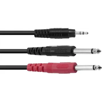 Cavo adattatore Omnitronic 3,5 mm su 2 × 3,5 mm, splitter stereo, 1,5 m