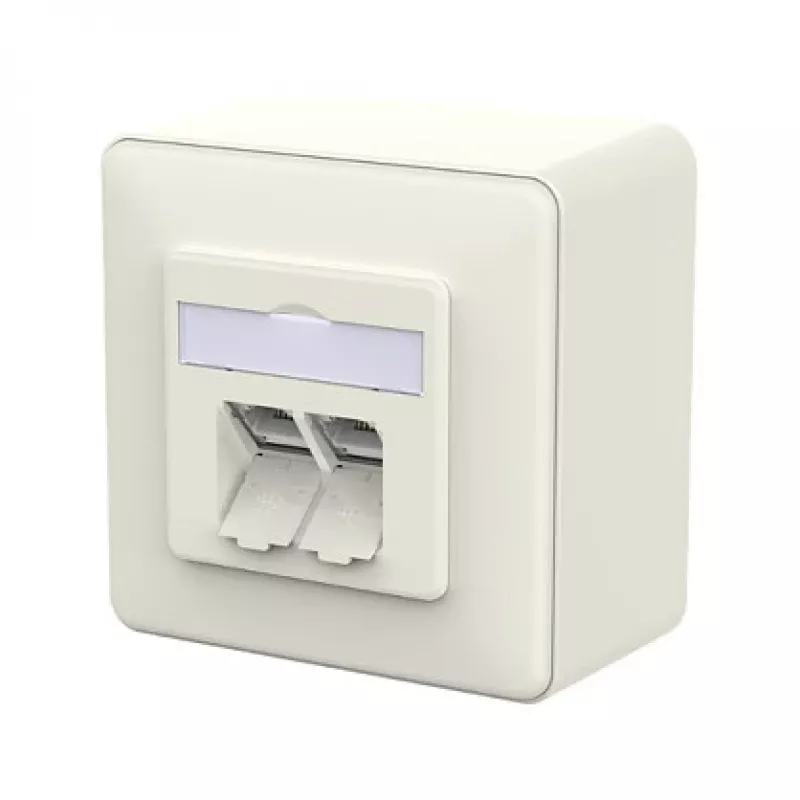 Metz Connect 130D380002-I E-DAT C6A IDC Presa da superficie a 2 porte, bianco puro