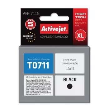 Activejet AEB-711N inchiostro (sostituto per Epson T0711, T0891, T1001; Supreme; 15 ml; nero)