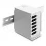 Patch panel DELOCK 6 porte in fibra ottica per SC duplex o LC quad, grigio in metallo, montaggio su guida DIN