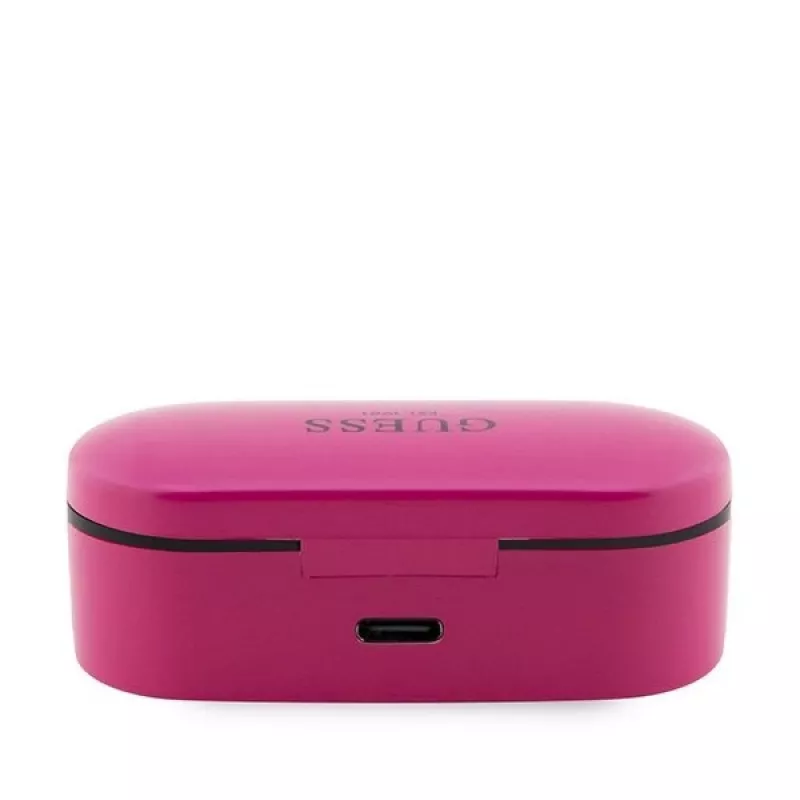 Guess GUTWST31EM auricolari true wireless, Bluetooth 5.0, 5 h, con custodia di ricarica, magenta