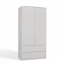 Top E Shop SZAFA MALWA B armadio per camera da letto, 5 ripiani, 2 ante, bianco