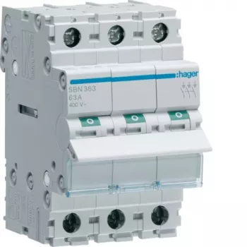 Hager SBN363 interruttore sezionatore, 3P 63 A, 3 moduli
