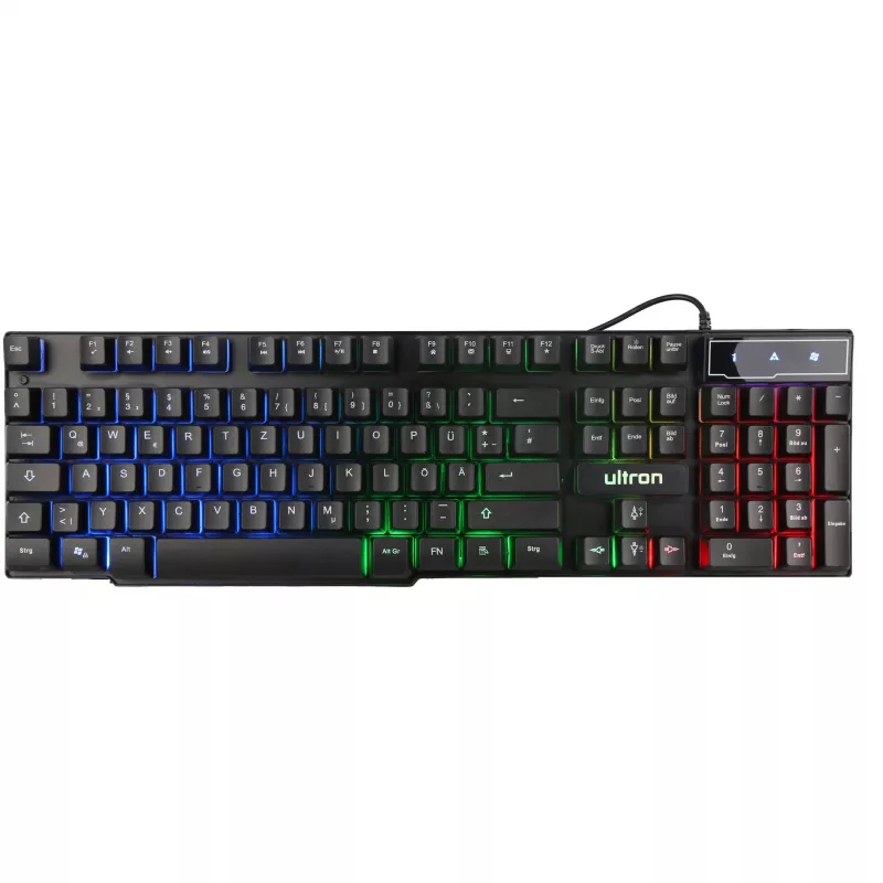 Set gaming Ultron HAWK tastiera mouse QWERTZ tedesco nero rosso bianco