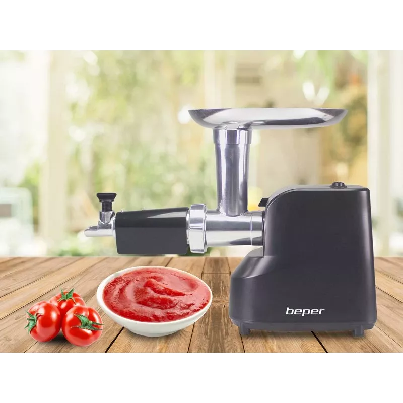 Beper P102ROB200 tritacarne elettrico con spremipomodoro, 1200 W, nero