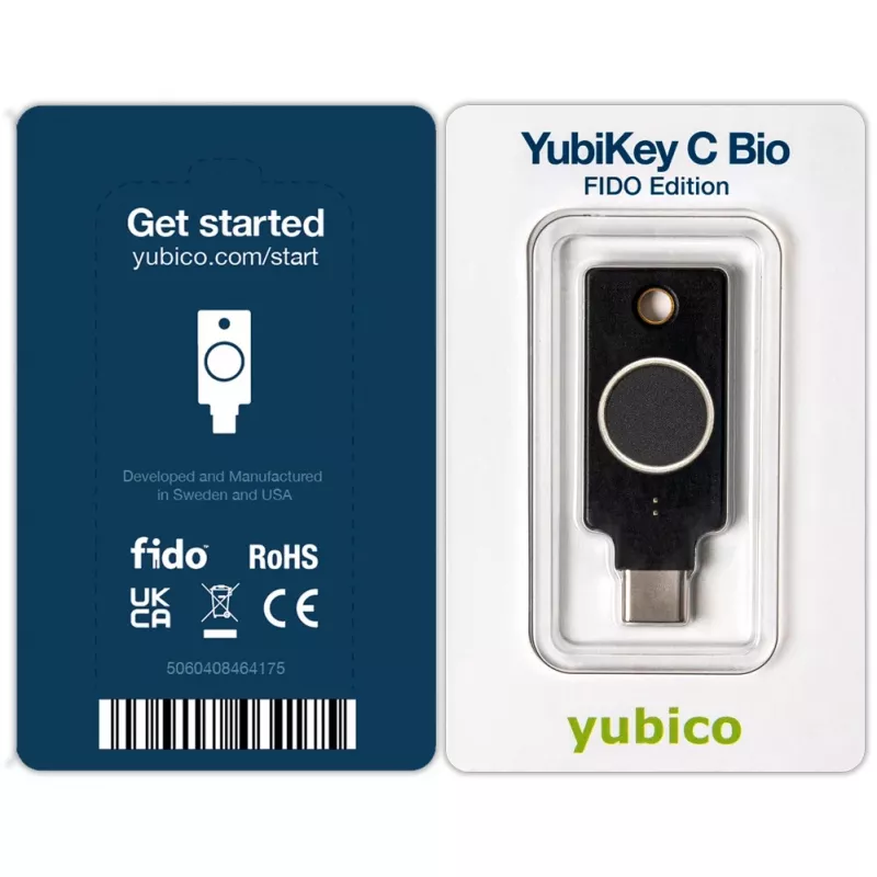 YubiKey C Bio FIDO Edition Yubico nero autenticazione senza password