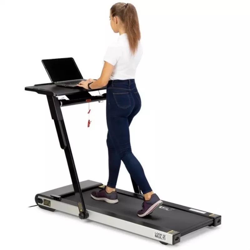 HMS LOOP12 MULTI tapis roulant elettrico con scrivania 1-12 km/h, nero