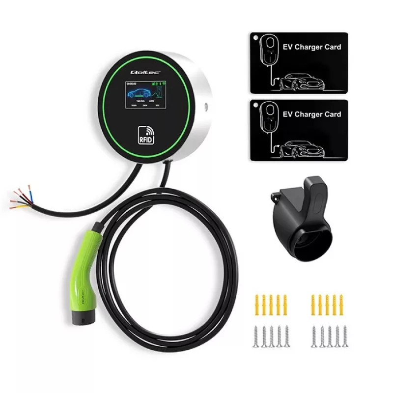 Stazione di ricarica EV QOLTEC 52432 Type2 22 kW WLAN con display LCD