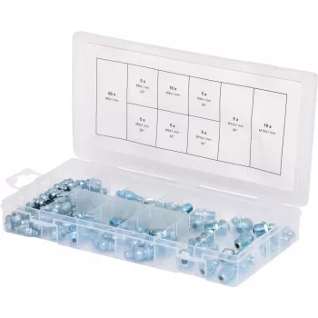 Set di ingrassatori ks tools 970.0030 M6, M8, M10 ×1,0 – 110 pezzi