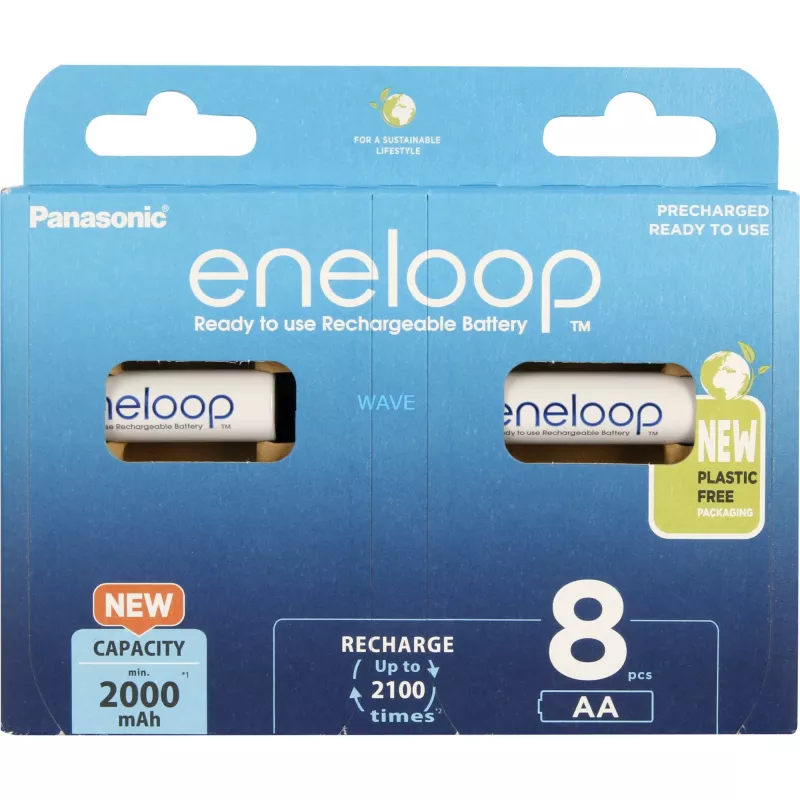 Batterie ricaricabili PANASONIC ENELOOP AA 2000 mAh 8 pezzi (BK-3MCDE/8HH)