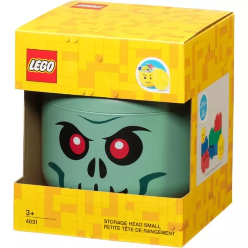 Scatola contenitore Room Copenhagen LEGO testa Skeleton piccola, verde/nero