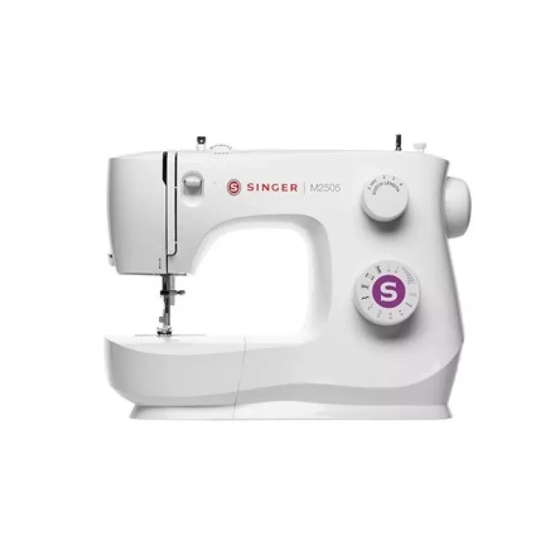 Macchina da cucire meccanica SINGER M2505 – 10 punti, asola automatica, braccio libero, bianca